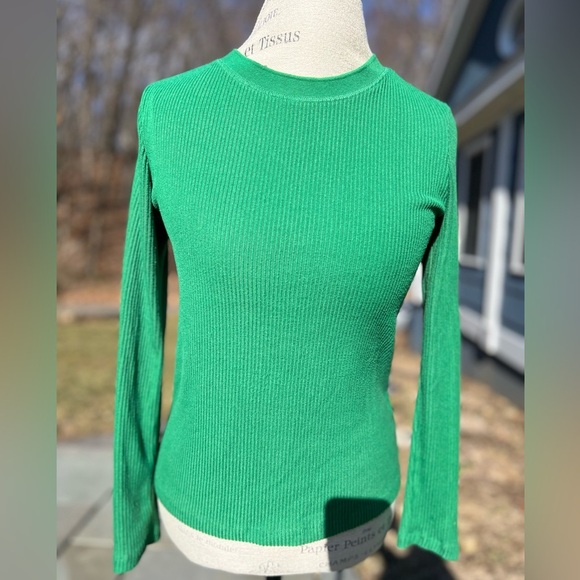 Pre-worn Zara Emerald Green Long Sleeve Top size S - Picture 1 of 5